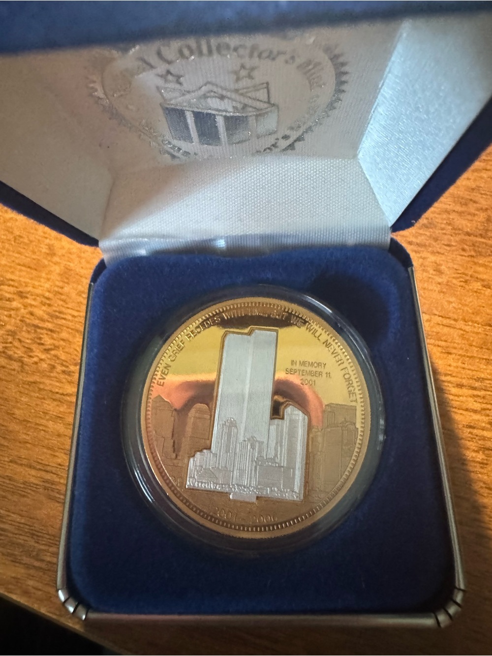 Memorial Coin in Blue Presentation Box
